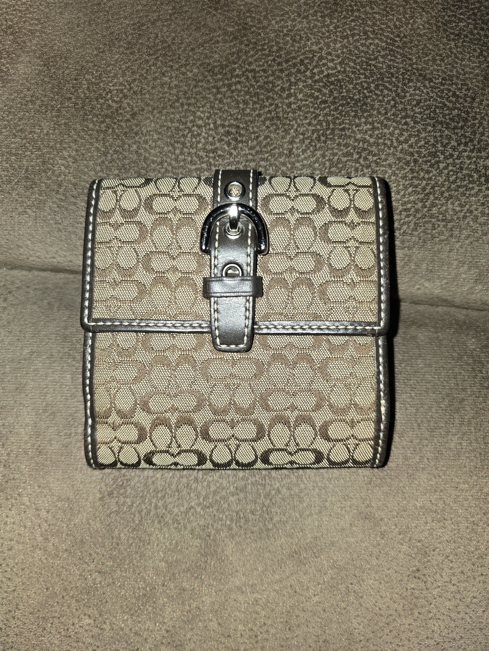 Coach Signature Canvas Small Wallet in Khaki